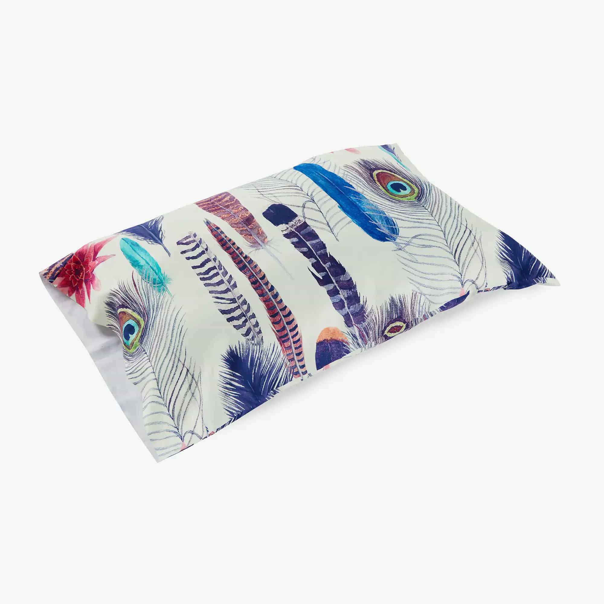 Standard Size Pillowcase - Printed face, back taupe color brushed fabric