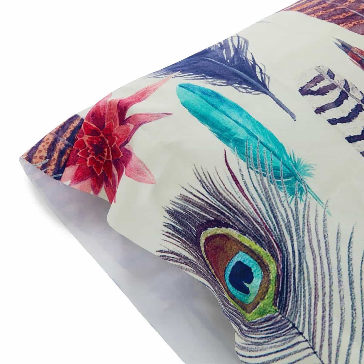Standard Size Pillowcase - Printed face, back taupe color brushed fabric 3