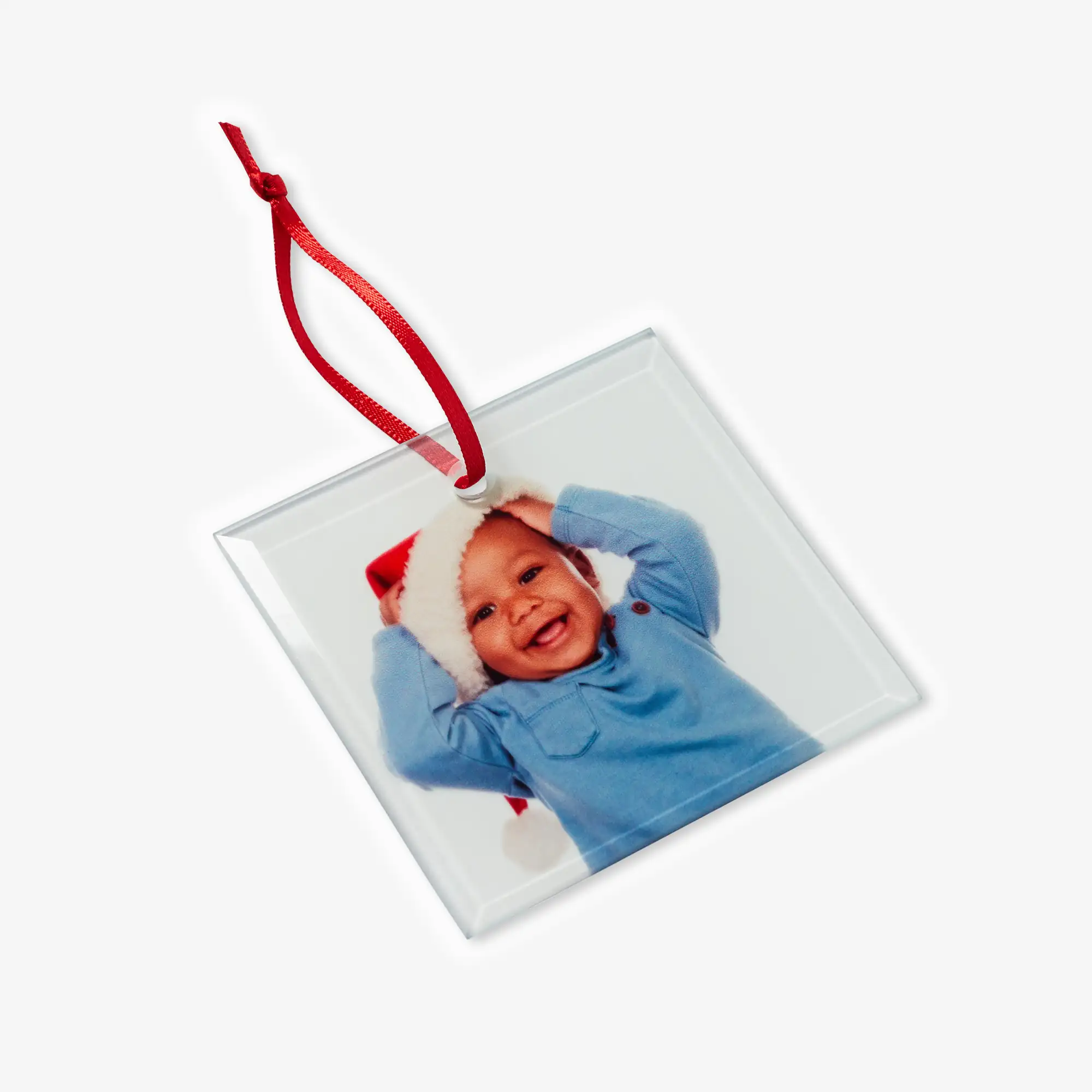 Personalised Glass Square Christmas Ornament 7x7cm / 3x3"