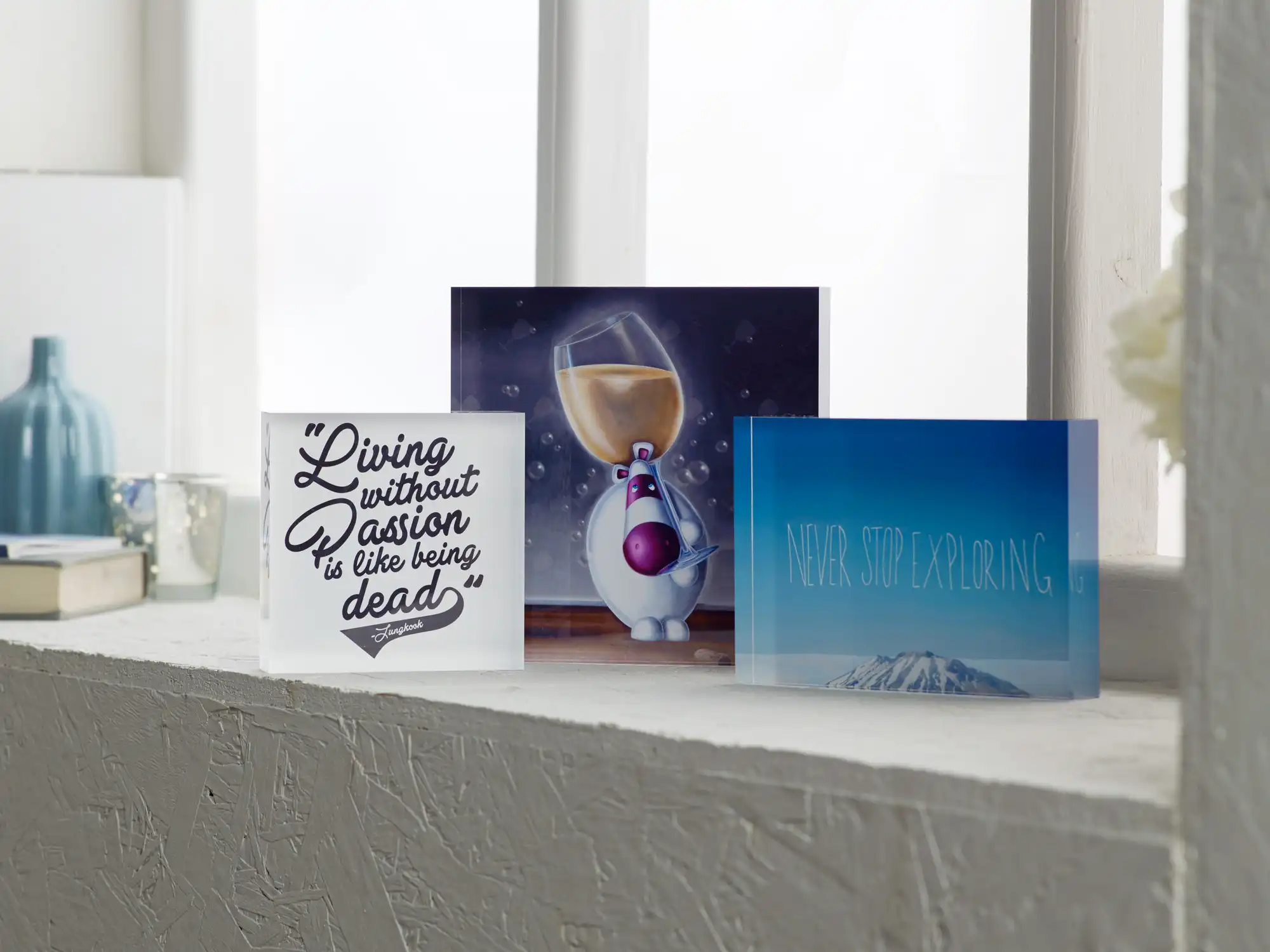 Acrylic prism with transparent background, 25mm acrylic block, 8x8" / 20x20cm [requires transparent png] - Photo 8