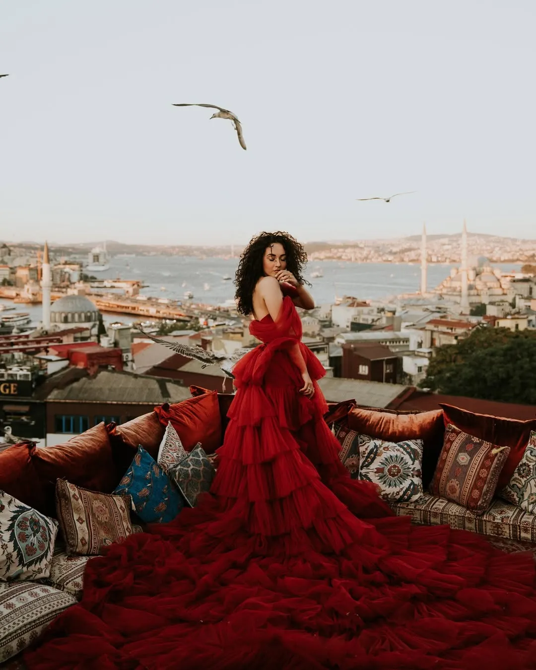 Istanbul rooftop photoshoot city skyline panoramic view professional photographer sunset session